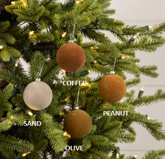 Flocked Ball Ornament (4 Colors)