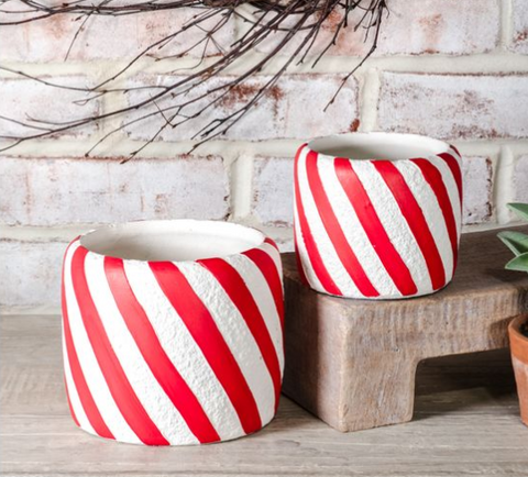 CANDY CANE STRIPE PLANTER