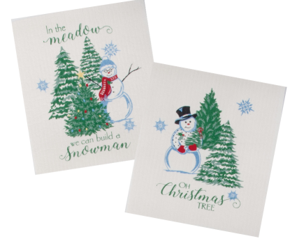Snowmen Evergreen Kitchen Textile Collection