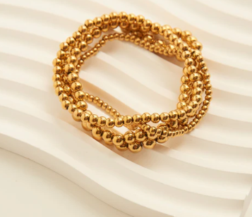 Four Single Row Beaded Bracelet