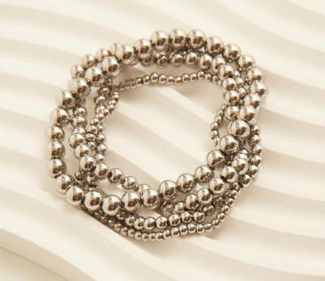 Four Single Row Beaded Bracelet