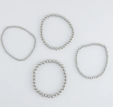 Four Single Row Beaded Bracelet