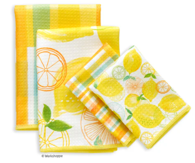 Werkshoppe Microfiber Towel - Lemon Plaid