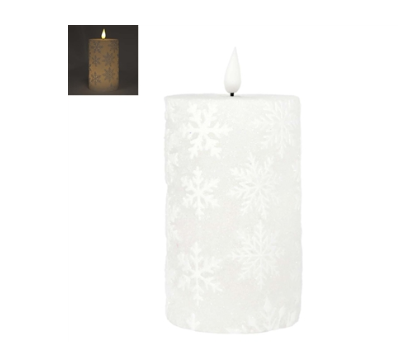 White Snowflake LED Pillar (3 sizes)