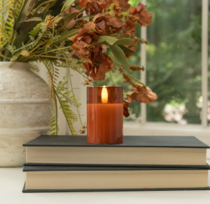 Smooth Glass 3D Flame Candle (2x3")- Mutiple Colors)