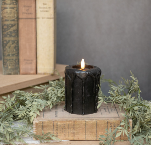Black 3D Flame Pillar Candle (2 sizes)
