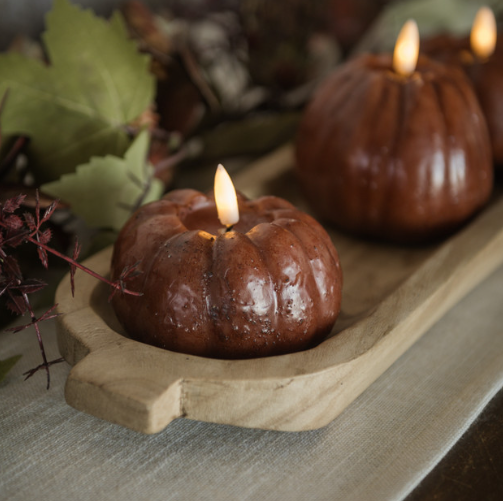 Bronze 3D Flame Pumpkin Candle (3 sizes)