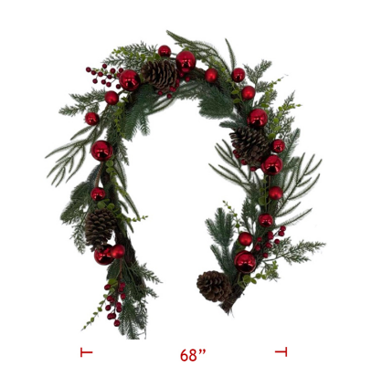 Christmas Red Bulb Greenery Collection (2 pieces)