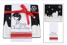 Country Christmas Plate & Towel