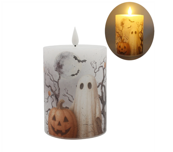Ghost and Pumpkin LED Candle (2 sizes)