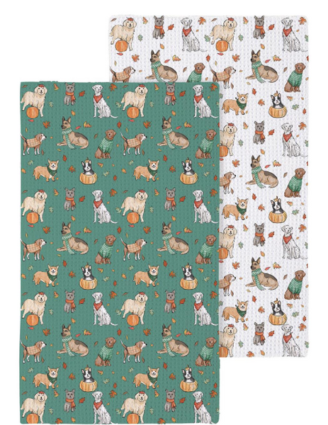 Harvest Blossom Dog Kitchen Towel - Quick Dry