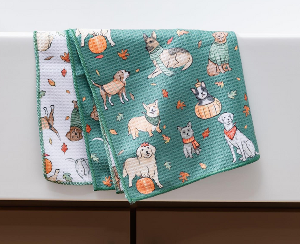 Harvest Blossom Dog Kitchen Towel - Quick Dry