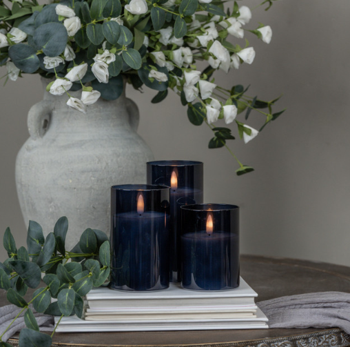 Navy Glass 3D Flame Collection