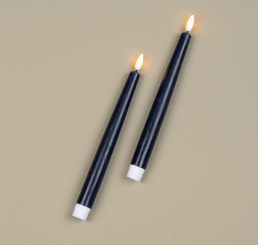 Set of 2 3D Flame Drop Tapers (navy)
