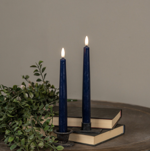 Set of 2 3D Flame Drop Tapers (navy)