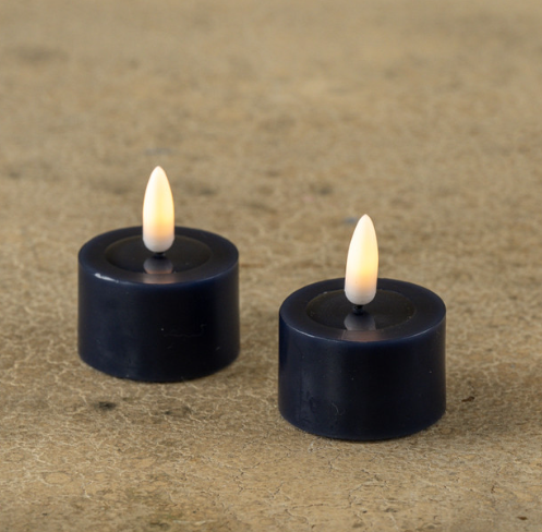 3D Flame Navy Tealight Candles (melty top)