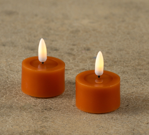 3D Flame Orange Tealight Candles (melty top)