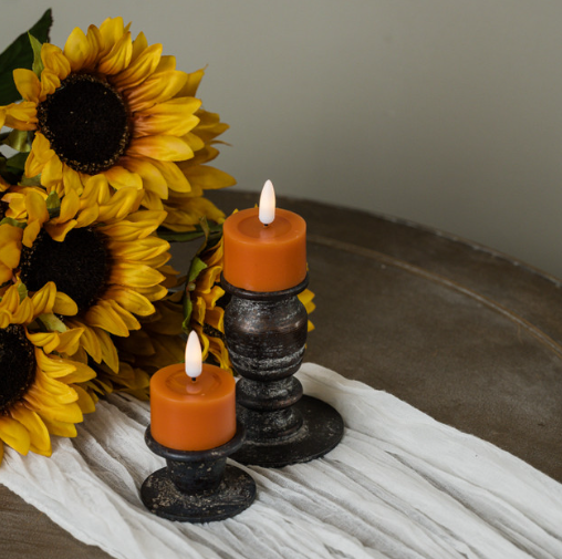 3D Flame Orange Tealight Candles (melty top)