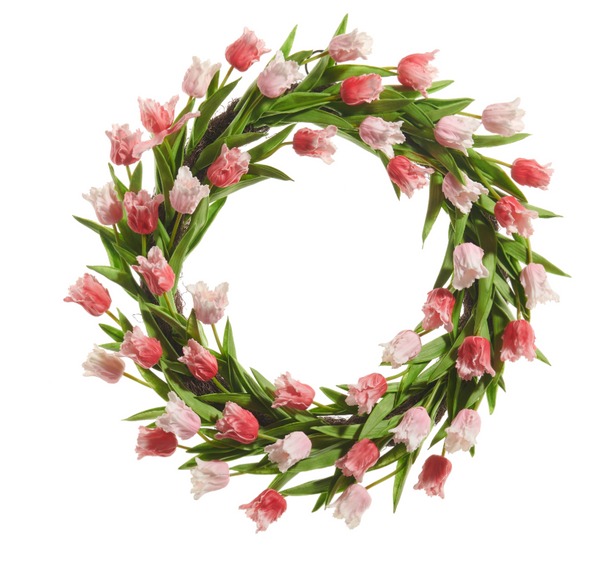 Shades of Pink Parrot Tulip Wreath