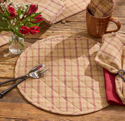 Persimmon Round Quilted Placemat