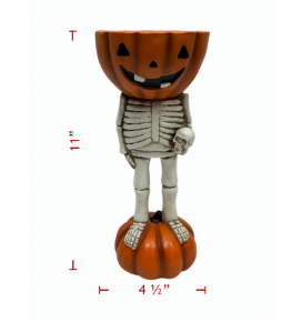 Poly Pumpkin Skeleton Head