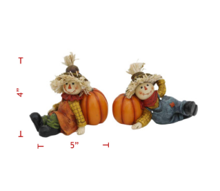 Poly Scarecrow w/ Pumpkin (2 styles)