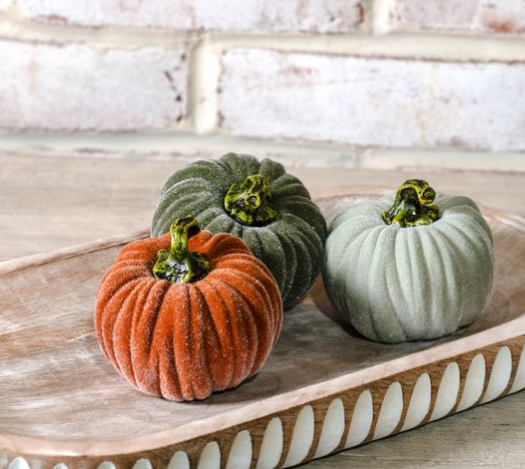 Velvet Pumpkins & Gourds (multiple styles)