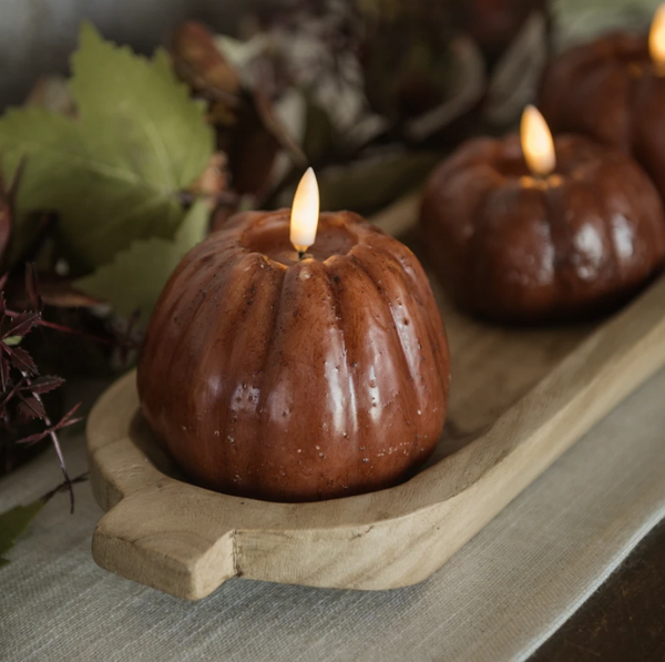 Bronze 3D Flame Pumpkin Candle (3 sizes)