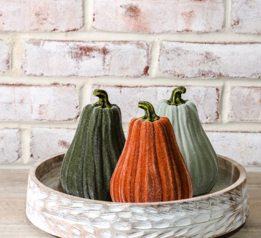Velvet Pumpkins & Gourds (multiple styles)