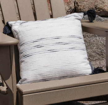 Waffle Weave Square Pillow with Tassels