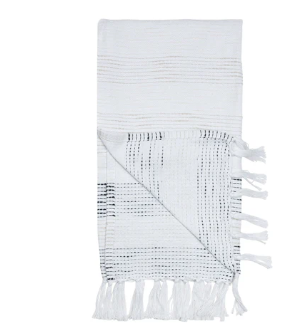 Waffle Weave Throw with Fringe