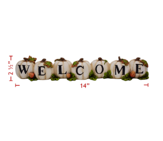 White Welcome Pumpkins