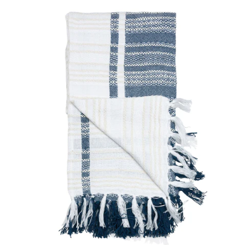 Woven Geo Throw with Fringe (teal)