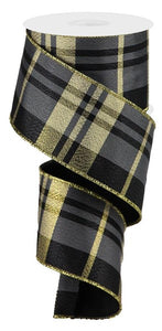 Elegant Metallic Plaid Dupioni Ribbon