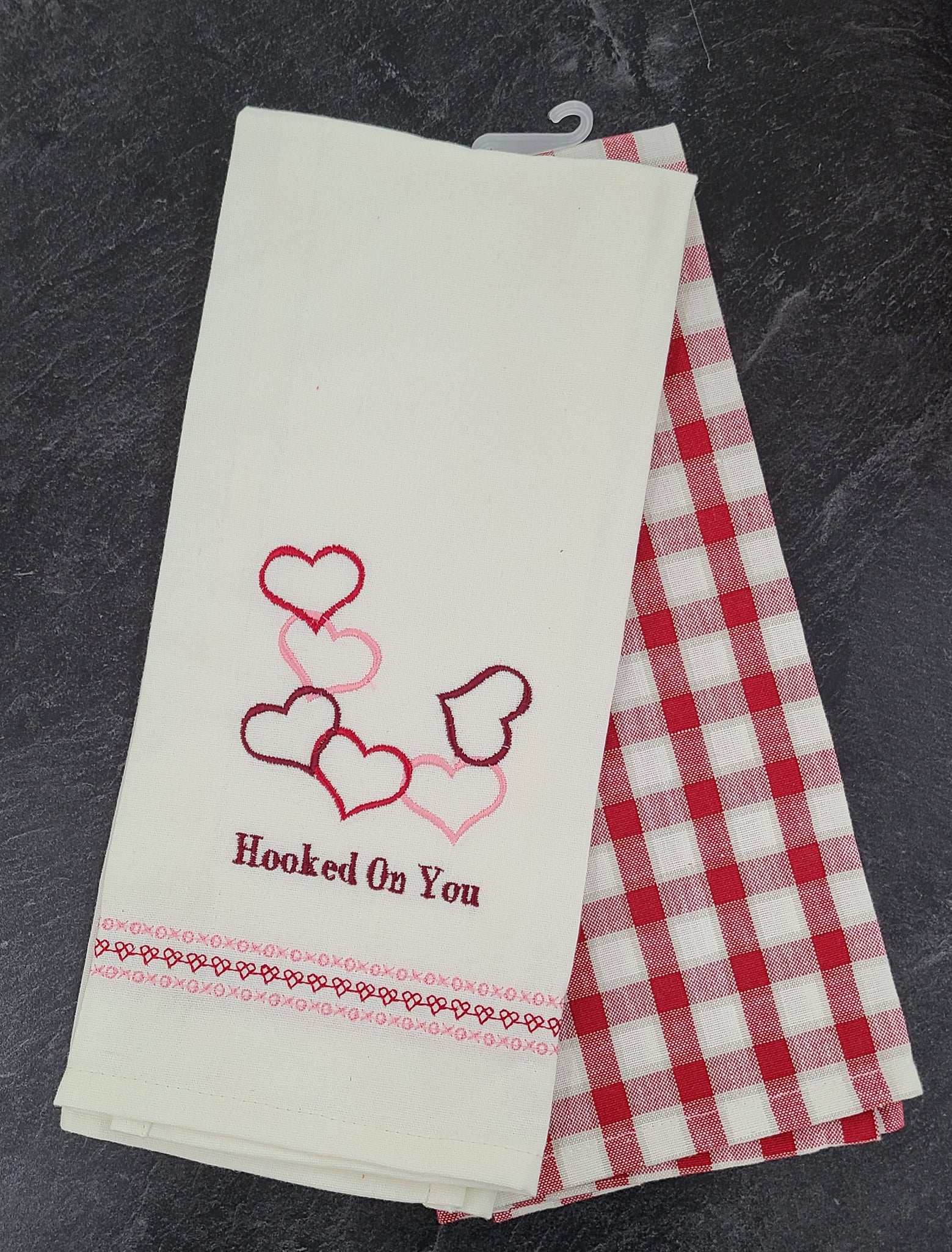 Hooked on You Dish Towel