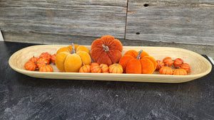 Mini Warm Colored Velvet Pumpkins (Set of 3)
