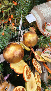 Antique Gold Ball Ornament (2 sizes)