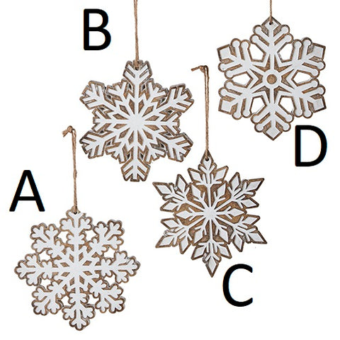 White Resin Snowflake Ornament (4 styles)