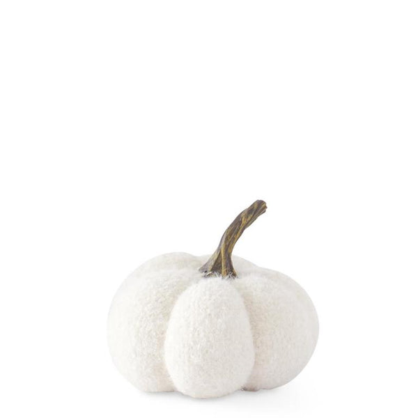 Fuzzy Knit Pumpkin with Resin Stem