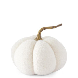 Fuzzy Knit Pumpkin with Resin Stem