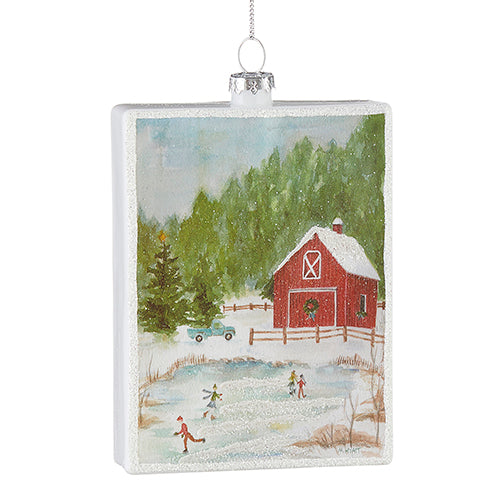 Ice Skating in the Countryside Ornament