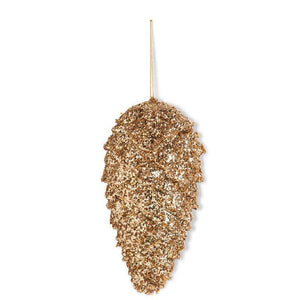 Gold Glitter Pine Cone Ornament
