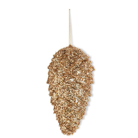 Gold Glitter Pine Cone Ornament