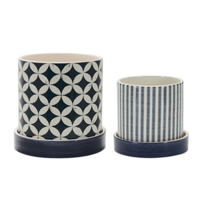 Blue and White Planter (Two Sizes)