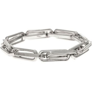 Silver Long Links Stretch Bracelet