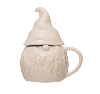 Stoneware Gnome with Lid