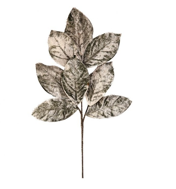 Frosty Magnolia Leaf Spray