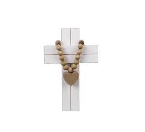 Wood Wall Cross with Bead