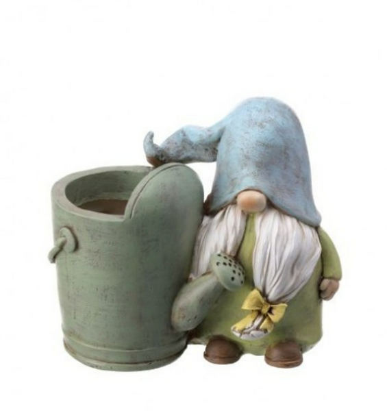 Resin Gnome with Bucket Planter