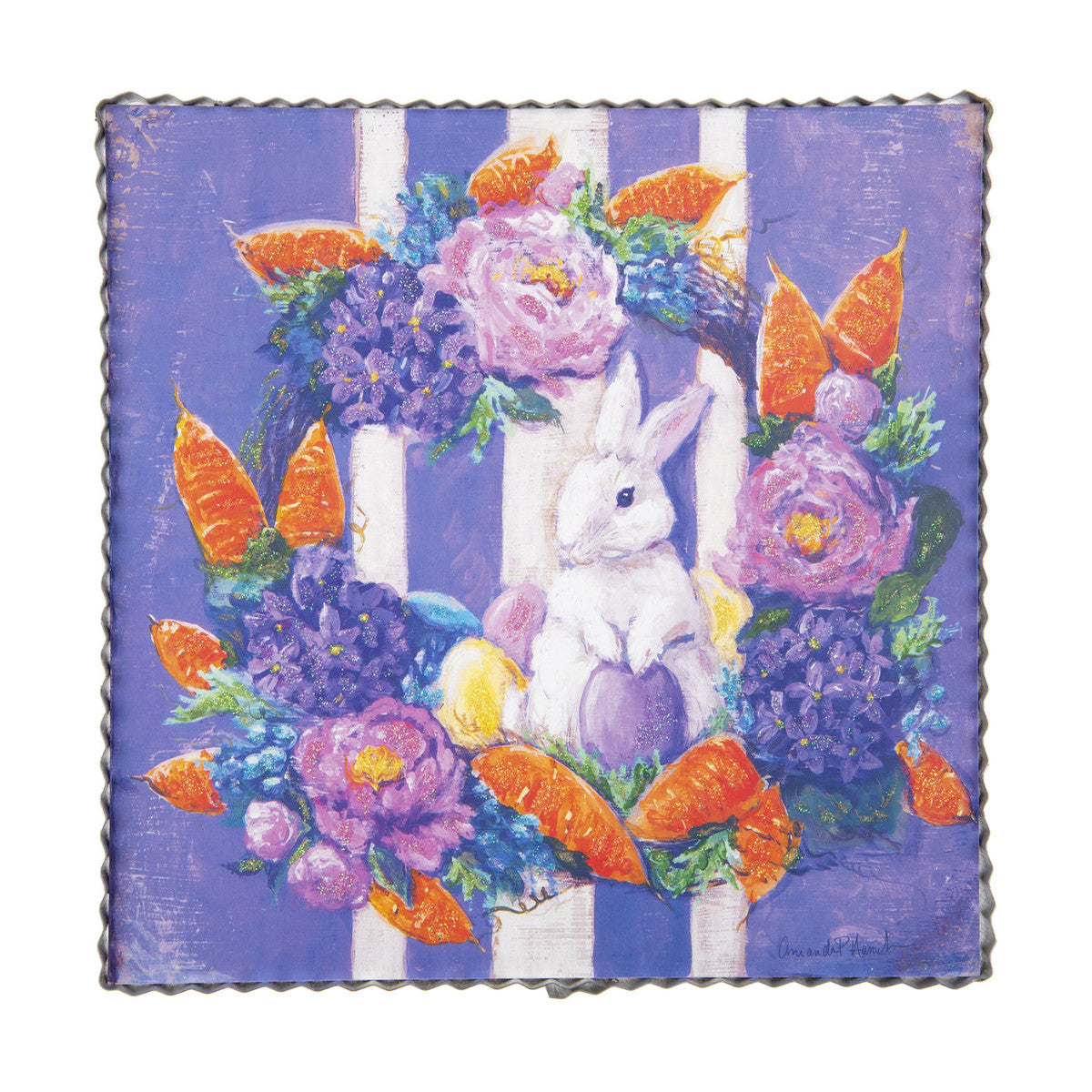 Bunny & Carrot Wreath Print